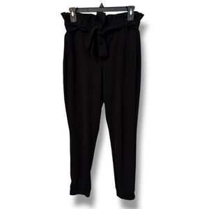 🔥4/$25 BBJ Los Angeles Pants Womens Size S Black Paperbag Waist Tie Belt Jogger